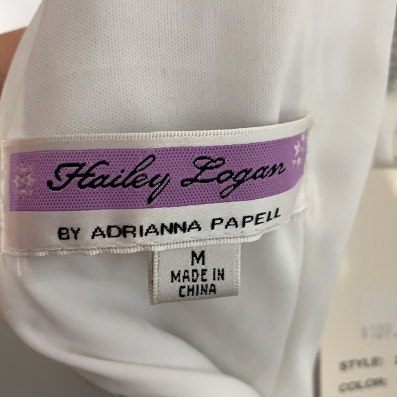 Hailey Logan Adrianna Papell Silver metallic mini Ruffle cocktail dress medium - Picture 5 of 7